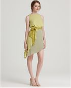 Halston Heritage Silk Dress Asymmetrical - Lyst