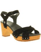 Ugg Luella Heeled Sandal Black Suede - Lyst