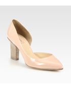 Reed Krakoff Patent Leather Monolith Heel Dorsay Pumps - Lyst