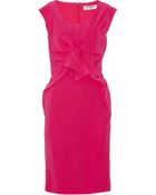 Valentino Roma Bow Embellished Pleated Silk Dress - Lyst