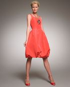 Oscar de la Renta Silk Faille Cocktail Dress - Lyst