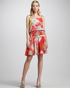 Halston Heritage Smockwaist Dress - Lyst