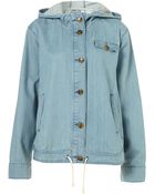 Moto Moto Blue Denim Swing Parka - Lyst