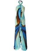 Roberto Cavalli Printed Silkchiffon Halterneck Gown - Lyst