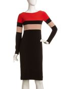 Donna Morgan Colorblock Long Sleeve Dress - Lyst