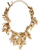 Oscar de la Renta 24karat Goldplated Leaf Necklace - Lyst
