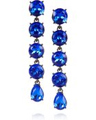 Oscar de la Renta Gunmetaltone Drop Clip Earrings - Lyst