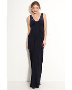 Js Boutique Embellished Draped Jersey Gown - Lyst