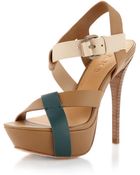 L.A.M.B. Evelyn Colorblock Platform Sandal - Lyst