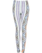 Topshop Fluro Aztec Print Leggings - Lyst