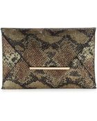 BCBGMAXAZRIA Sequin Snakeprint Clutch - Lyst