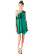 Rebecca Taylor Ruffle One Shoulder Dress - Lyst