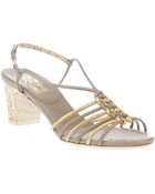 Ferragamo Block Heel Sandal - Lyst