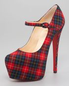Christian Louboutin Lady Daf Tartan Mary Jane - Lyst