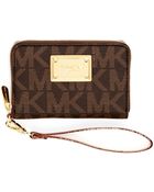 MICHAEL Michael Kors Iphone Zip Wallet Mk Monogram - Lyst