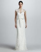 Theia Lace Gown with Lace Bodice - Lyst