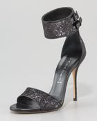 Casadei Glitter Ankle-wrap Sandal - Lyst