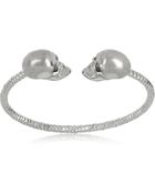 Alexander McQueen Swarovski Crystal Doubleskull Bracelet - Lyst