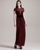 Burberry Prorsum Sheer Top Chiffon Gown - Lyst
