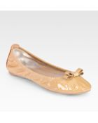 Tory Burch Eddie Patent Leather Logo Bow Ballet Flats - Lyst