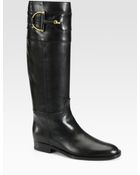 Gucci Class Tall Leather Horsebit Boots - Lyst