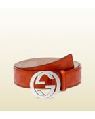 Gucci Belt with Interlocking G Buckle - Lyst