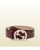 Gucci Belt with Interlocking G Buckle - Lyst