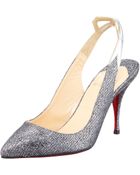 Christian Louboutin Back2 Glitter Slingback Pump - Lyst