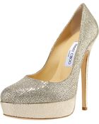 Jimmy Choo Eros Glittered Platform Pump - Lyst