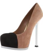 Saint Laurent Tribtoo Cap-toe Pump - Lyst