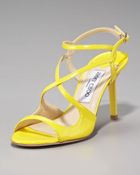 Jimmy Choo Paxton Strappy Patent Sandal - Lyst
