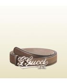 Gucci Belt with Gucci Script Buckle - Lyst