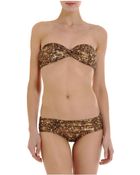 Lanvin Metallic Ruched Bikini - Lyst