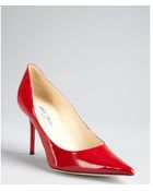 Jimmy Choo Red Patent Leather Agnes Pointed Toe Pumps - Lyst