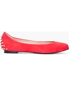 McQ by Alexander McQueen Red Suede Studded Flats - Lyst