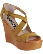 Rochas Cross Strap Wedge Sandal - Lyst