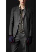 Burberry Prorsum Skinny Fit Check Wool Jacket - Lyst