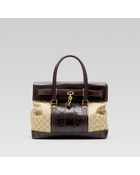 Gucci Secret Medium Top Handle Bag With Lock Detail - Lyst