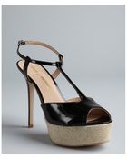Pour La Victoire Black Patent Leather 'Vicenta' Platform Sandals - Lyst