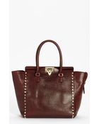 Valentino Rockstud Small Textured Leather Tote - Lyst