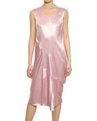 Jil Sander Lacquered Acetate Silk Satin Dress - Lyst