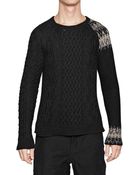 Miharayasuhiro Wool Cotton Mohair Aran Knit Sweater - Lyst