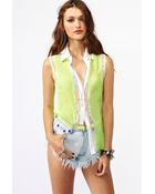 Nasty Gal Liz Lace Shirt - Lyst