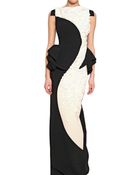Antonio Berardi Embroidered Rayon Cady Long Dress - Lyst