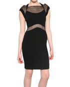 Antonio Berardi Lace Detail On Rayon Cady Dress - Lyst