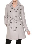 Burberry Brit Balmoral Double Wool Twill Coat - Lyst
