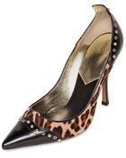 DSquared2 110mm Ponyskin Studded Leather Pumps - Lyst