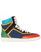 DSquared² Tech Canvas Leather High Sneakers - Lyst
