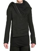 Gareth Pugh Wide Collar Heavy Jersey Denim Jacket - Lyst