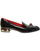 Valentino 30mm Patent Macro Stud Loafers - Lyst